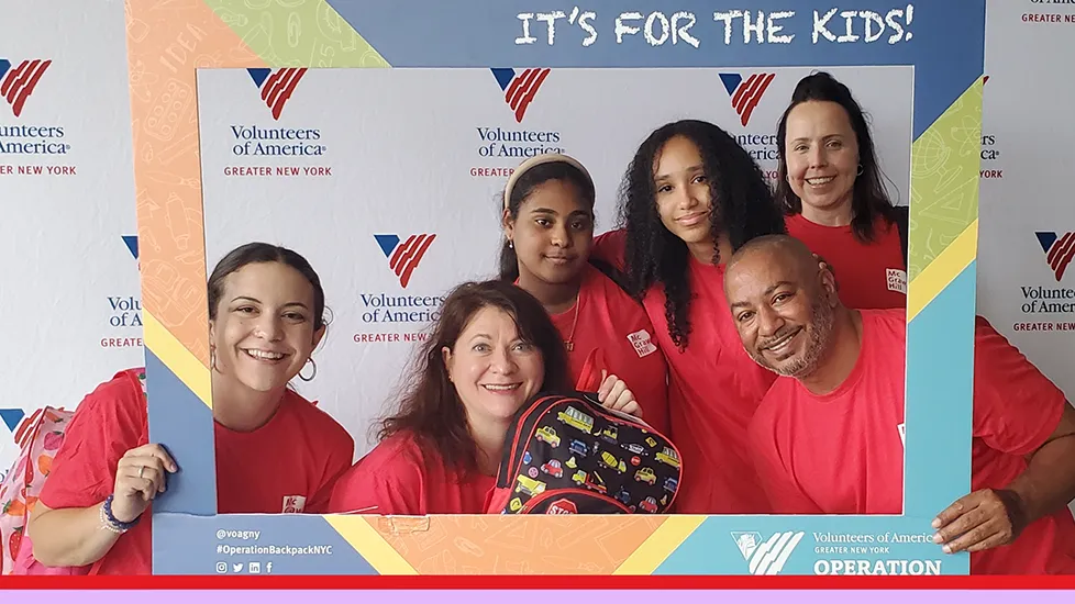 McGraw Hill employees participating in Volunteers of America's Operation Backpack